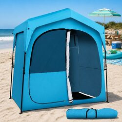 Double Camping Shower Toilet Tent Fast Set Up Outdoor Change Room Privacy
