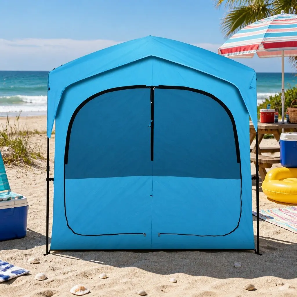 Double Camping Shower Toilet Tent Fast Set Up Outdoor Change Room Privacy
