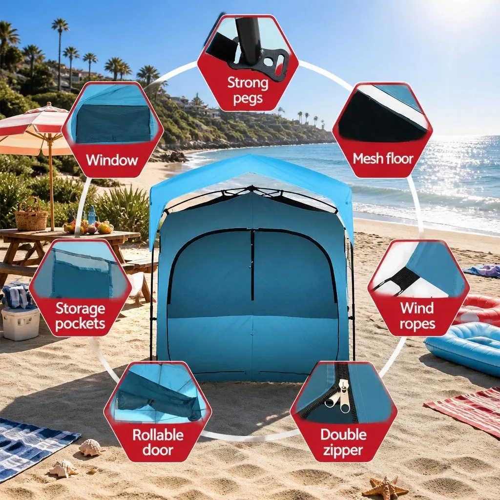 Double Camping Shower Toilet Tent Fast Set Up Outdoor Change Room Privacy