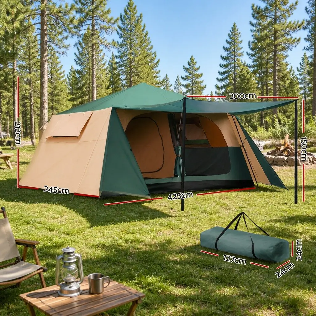 8 Person Dome Camping Tent Pop Up Instant Setup Family Hiking Outdoor Green Camp