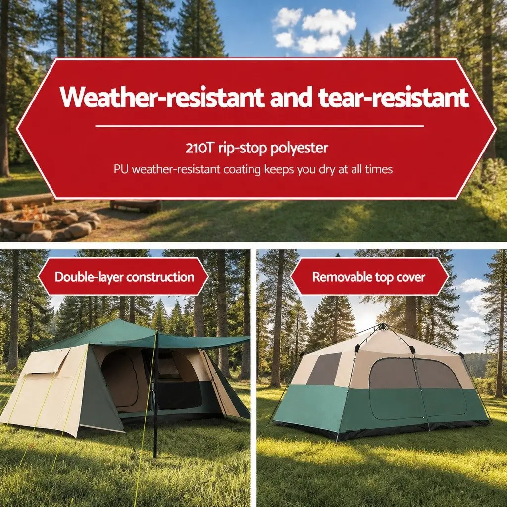 8 Person Dome Camping Tent Pop Up Instant Setup Family Hiking Outdoor Green Camp