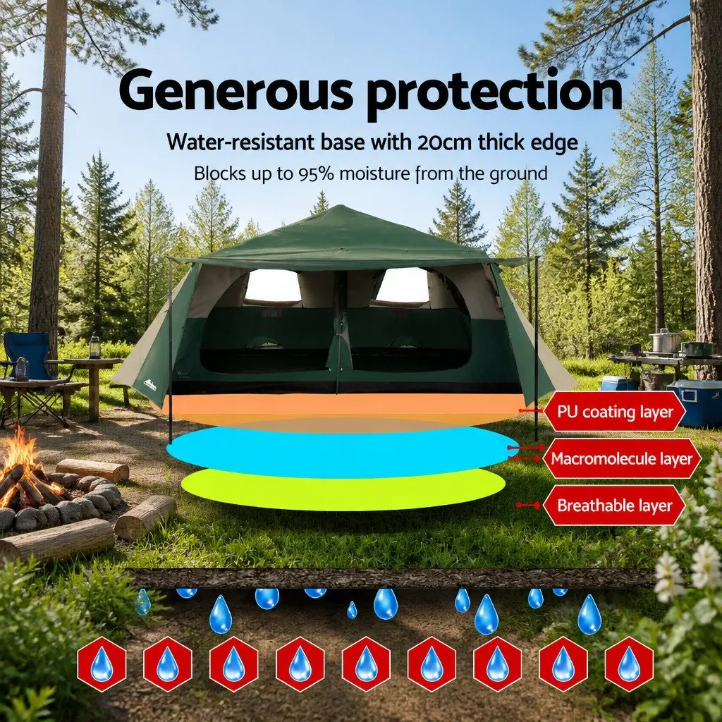 8 Person Dome Camping Tent Pop Up Instant Setup Family Hiking Outdoor Green Camp