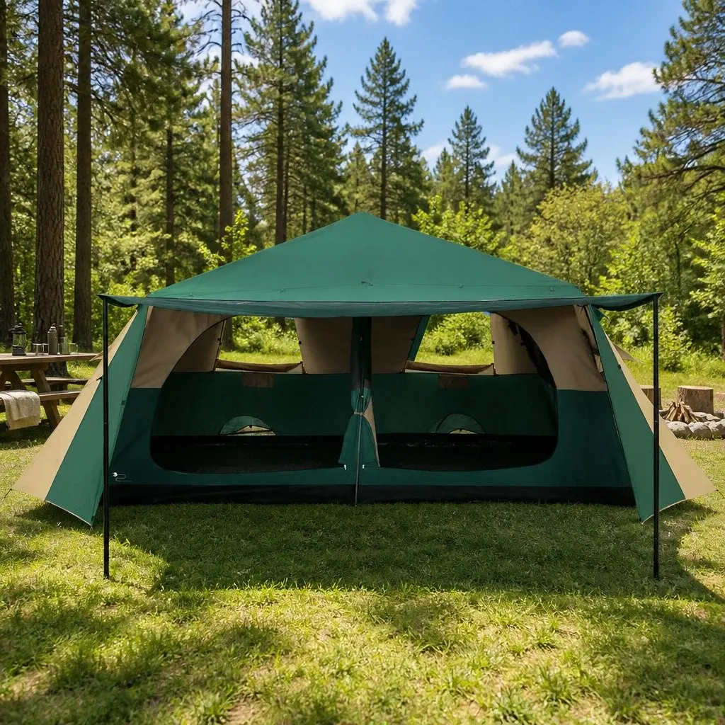 8 Person Dome Camping Tent Pop Up Instant Setup Family Hiking Outdoor Green Camp