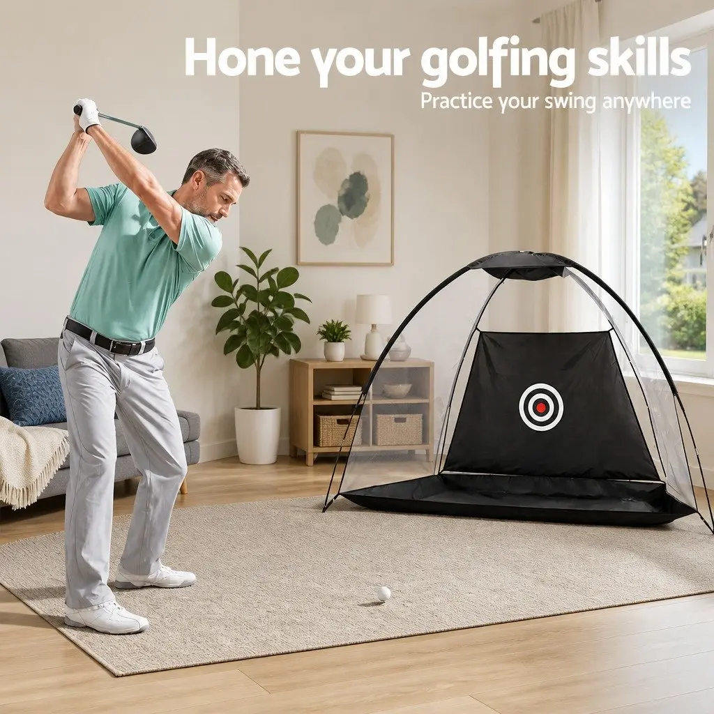 Golf Practice Net Portable Training Aid Driving Target Tent Indoor Outdoor
