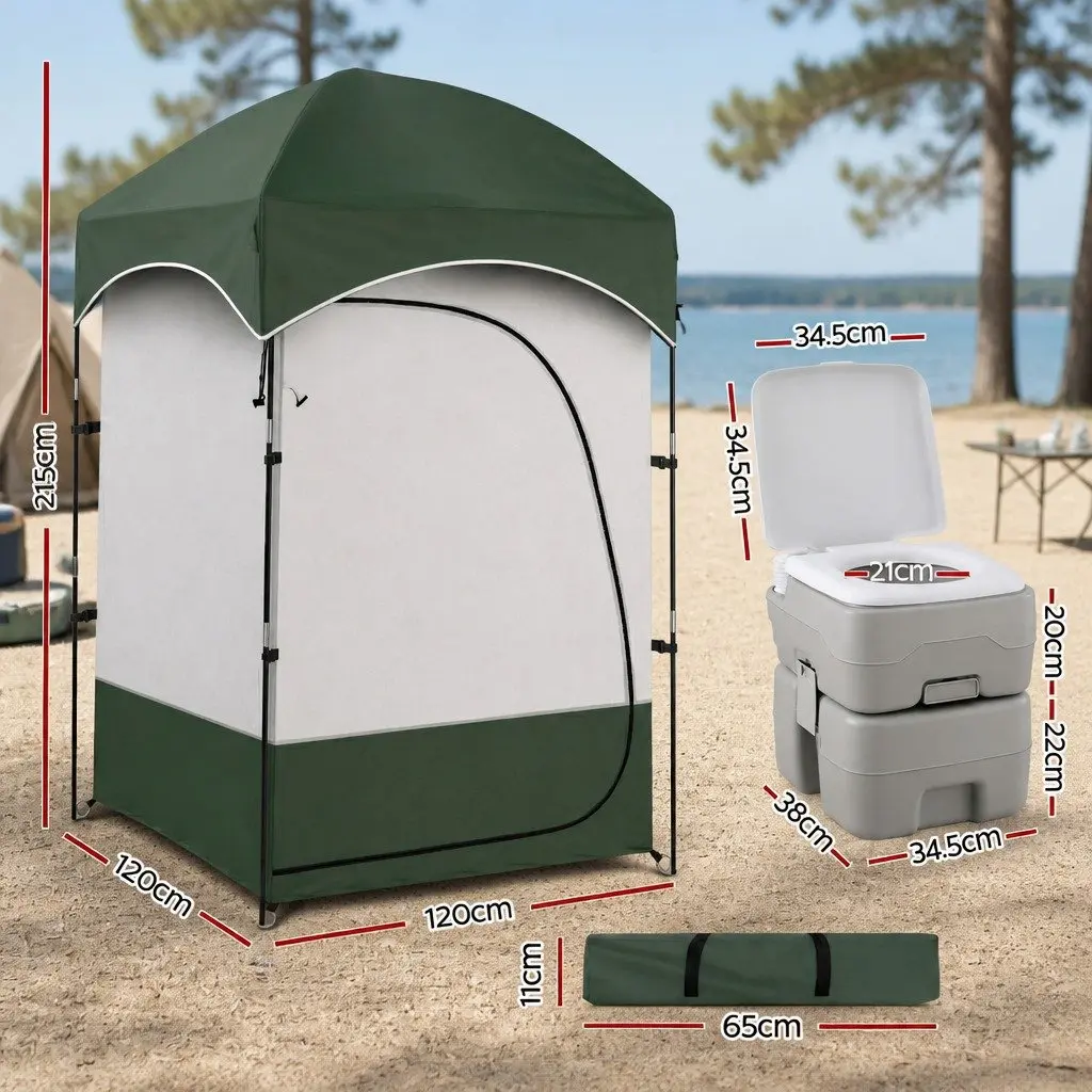 Portable Toilet Shower Tent Set 20L Privacy Changing Room Outdoor