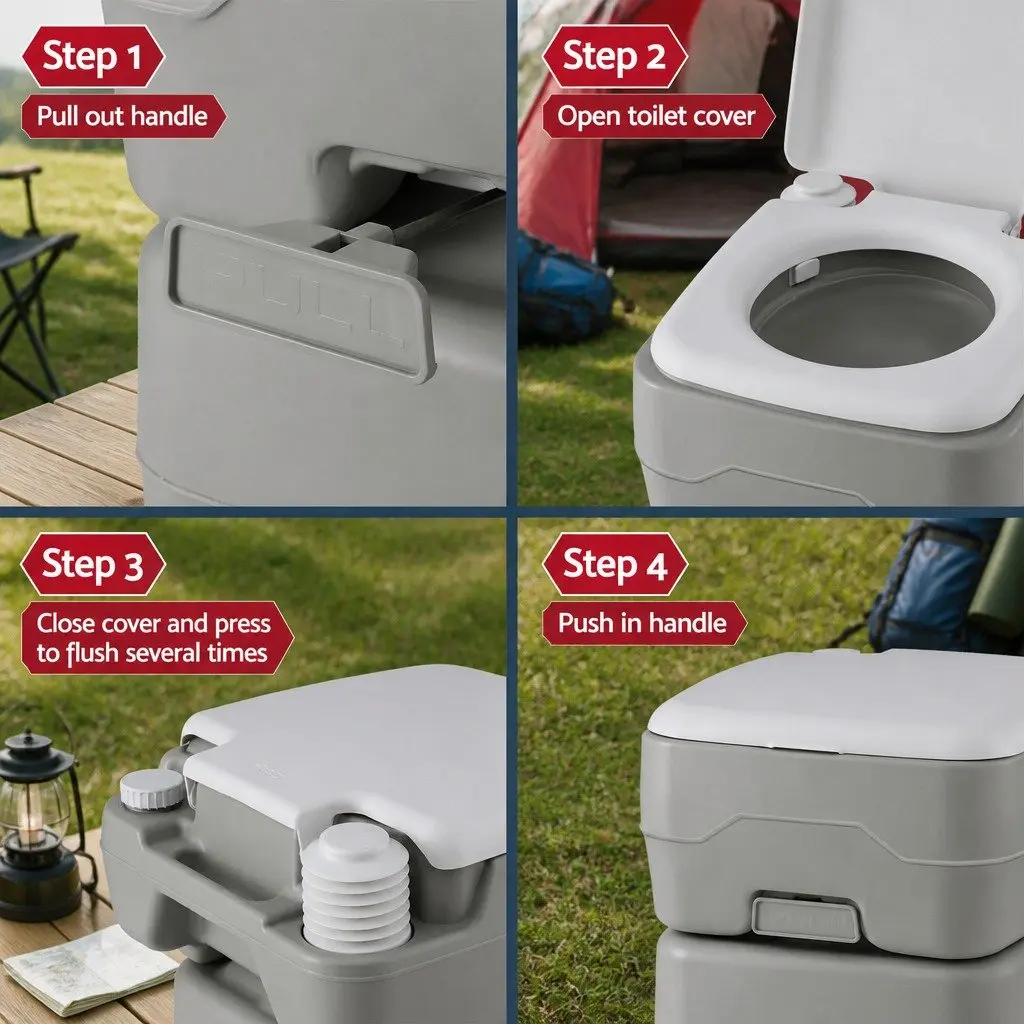 Portable Toilet Shower Tent Set 20L Privacy Changing Room Outdoor