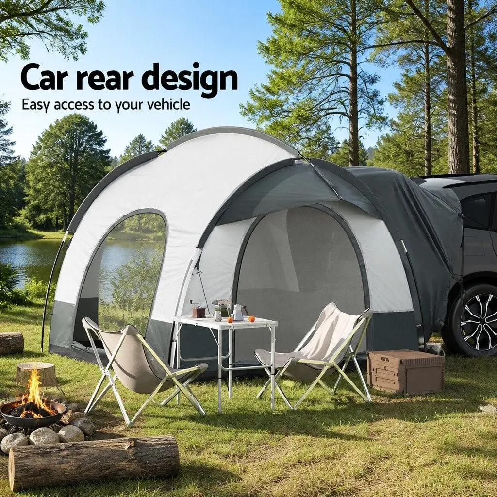 Car Rear Extension Camping Tent Portable Water-resistant Grey 250x200x200 cm