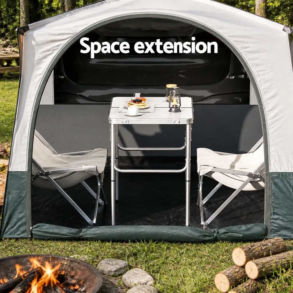 Car Rear Extension Camping Tent Portable Water-resistant Grey 250x200x200 cm