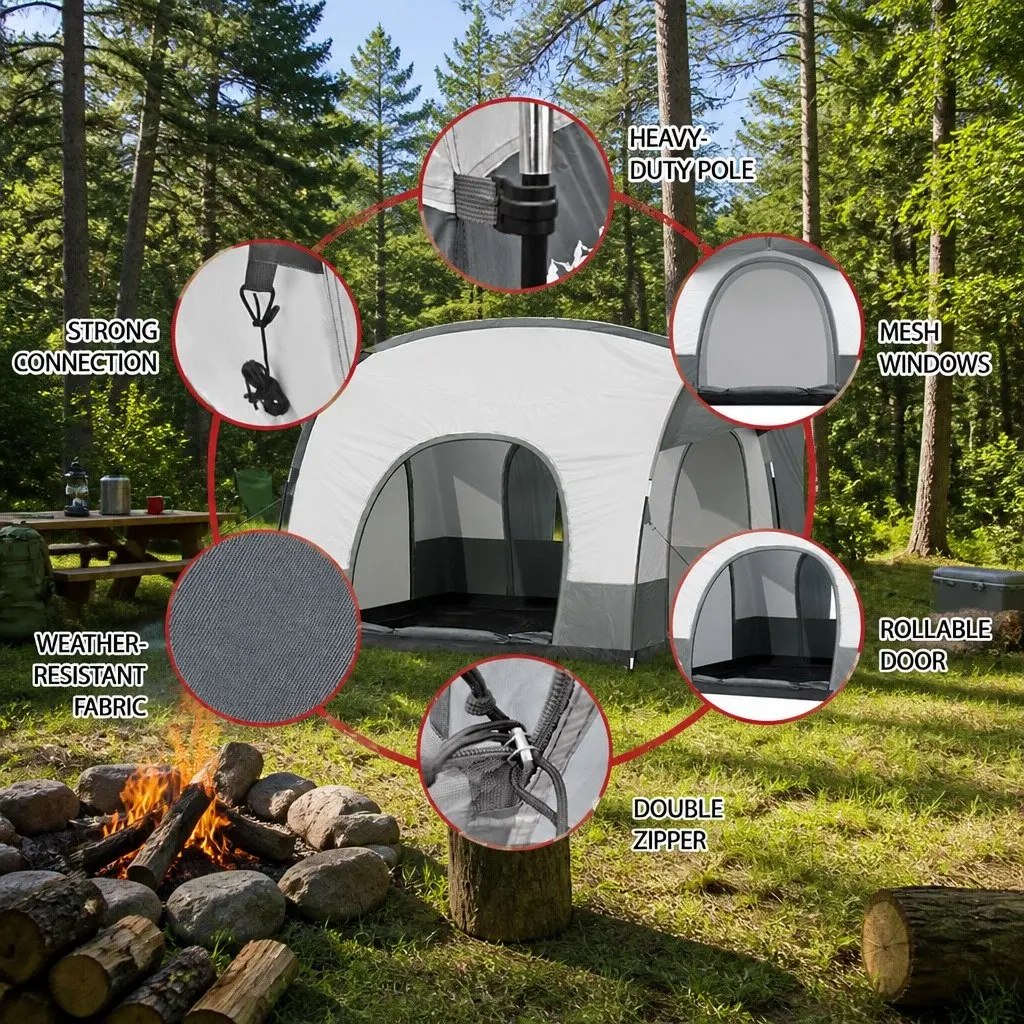 Car Rear Extension Camping Tent Portable Water-resistant Grey 250x200x200 cm