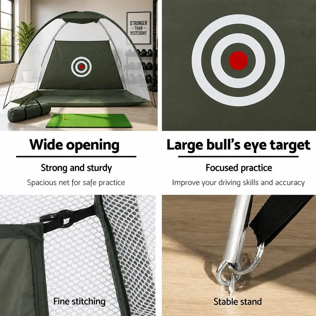 Golf Practice Net and Training Mat Set Indoor Outdoor Home Use 327 x 193 x 203 cm 80 x 60 cm