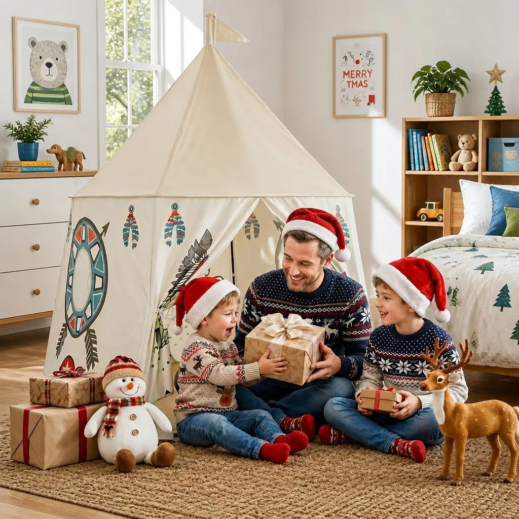 Kids Play Tent Playhouse Castle with Window Door Carry Bag 115cm Multicolour