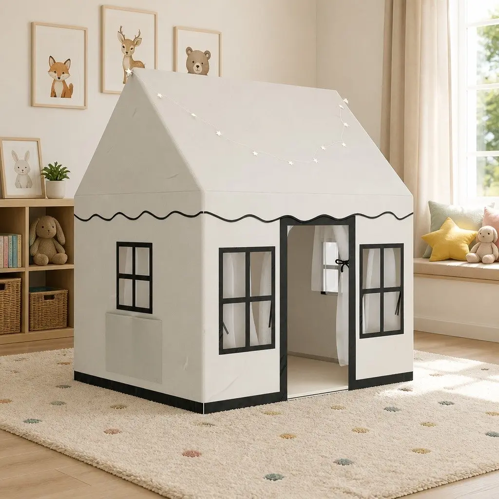 Kids Play Tent with String Lights