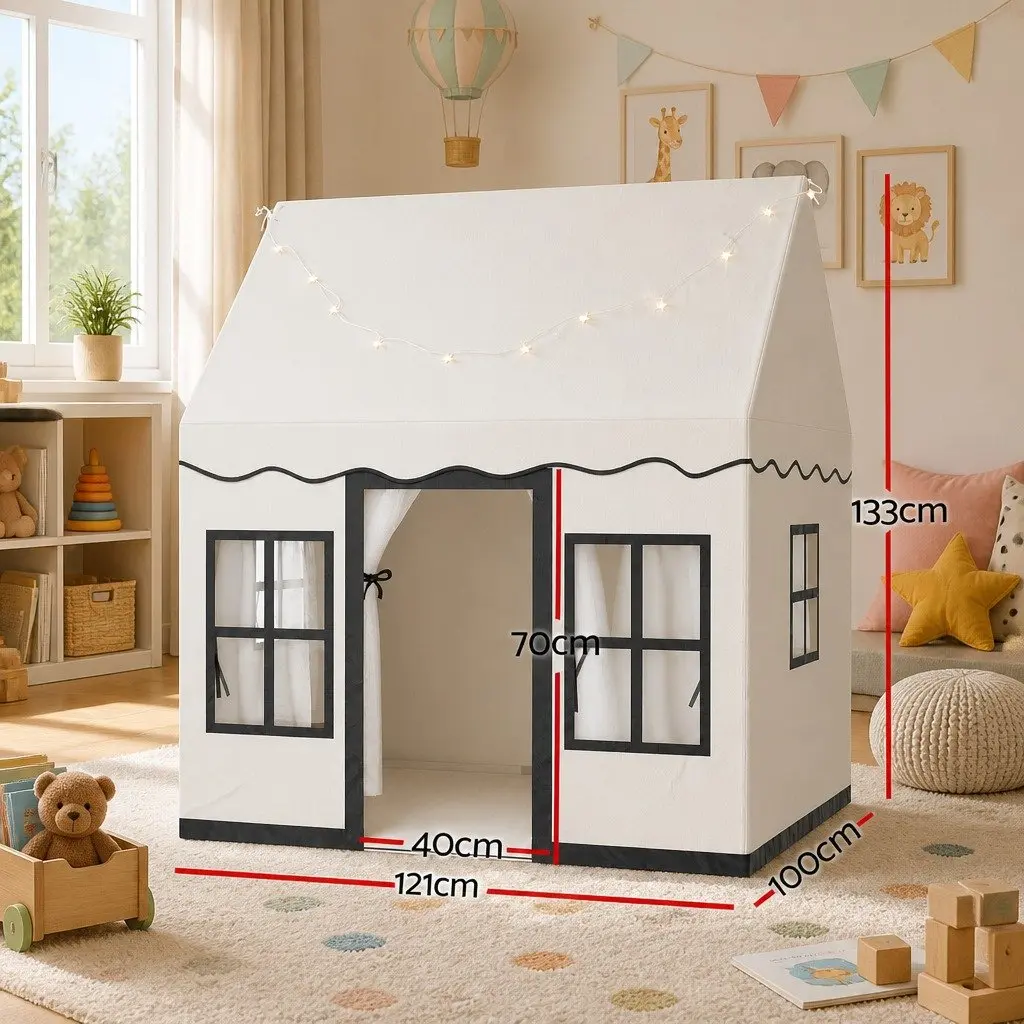 Kids Play Tent with String Lights