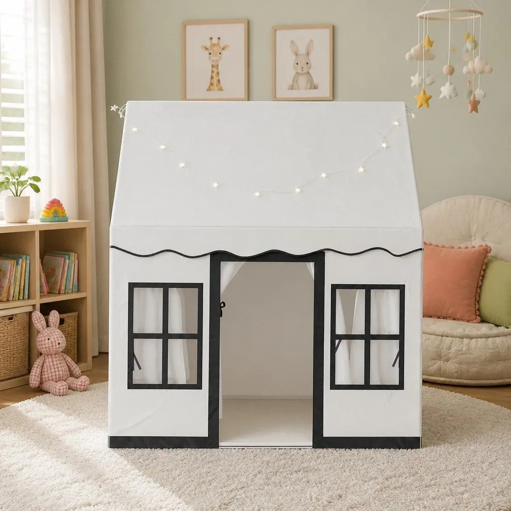 Kids Play Tent with String Lights