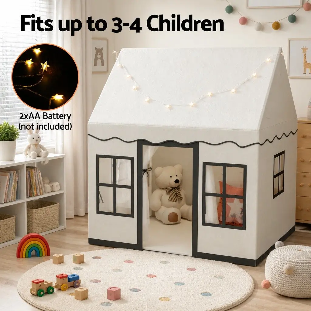 Kids Play Tent with String Lights