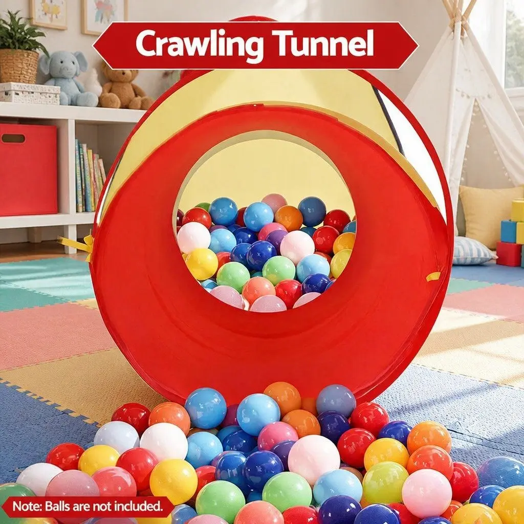 Kids 3-in-1 Play Tent Teepee Cube Playhouse Crawl Tunnel Indoor Outdoor