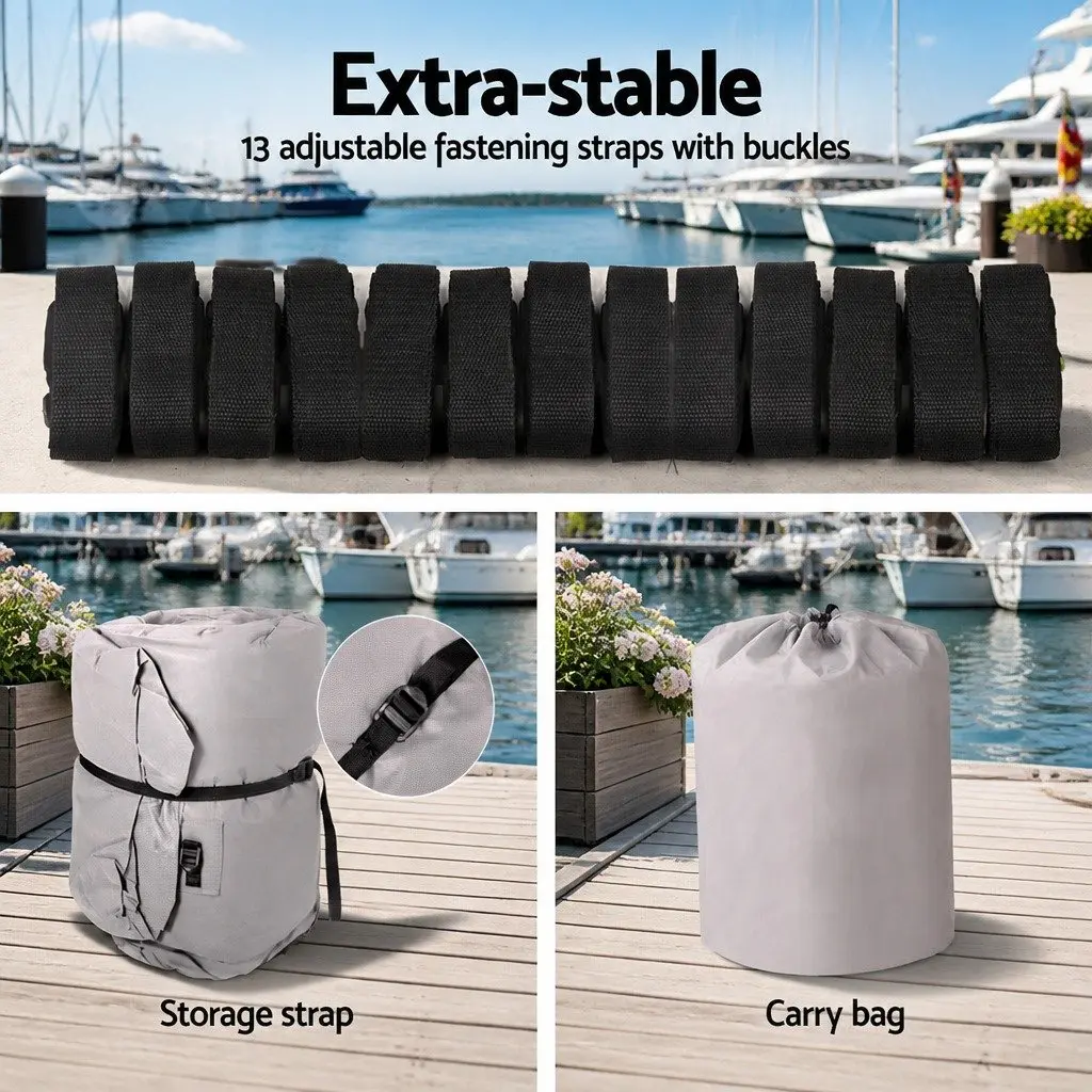 Boat Cover for 17-19ft Trailerable Jumbo 600D Marine Heavy Duty Protection Grey