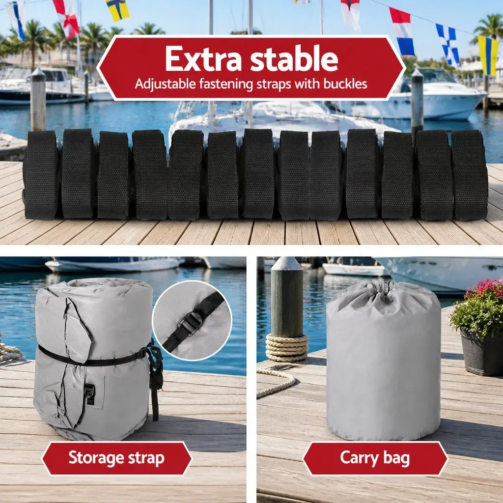 Boat Cover for 17-19ft Trailerable Jumbo 600D Marine Heavy Duty Protection Grey