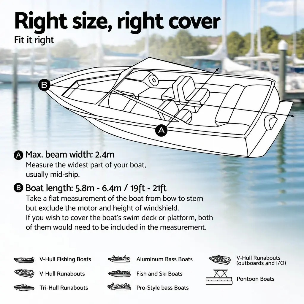 Boat Cover for 19-21ft Trailerable Vessels