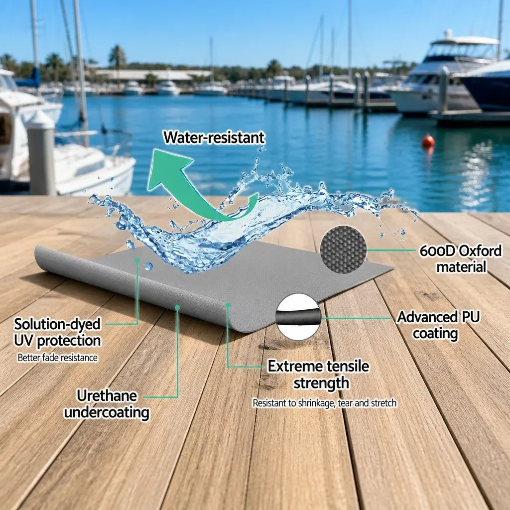 Boat Cover 19-21ft Trailerable Marine Grade Heavy Duty Grey Water Craft