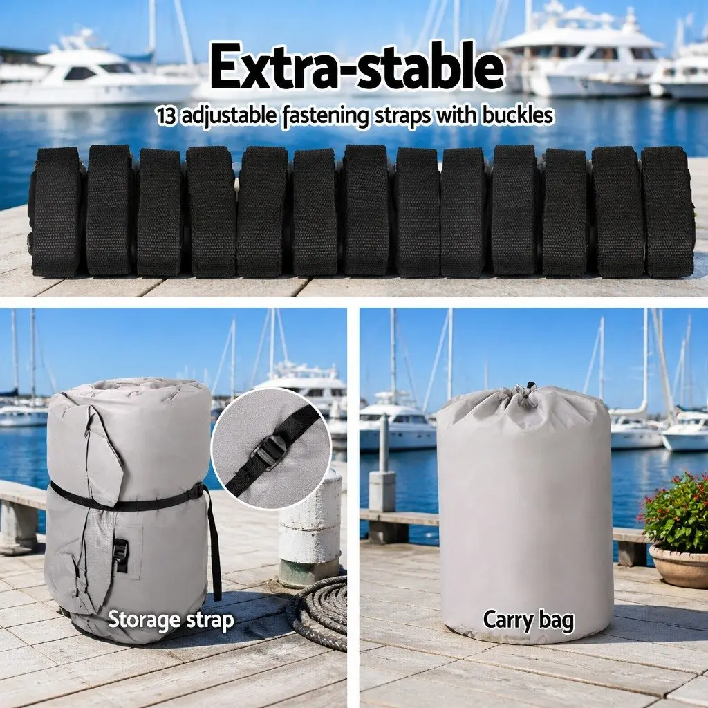 Boat Cover 21-23ft Trailerable Jumbo Marine 600D Heavy Duty Grey Waterproof