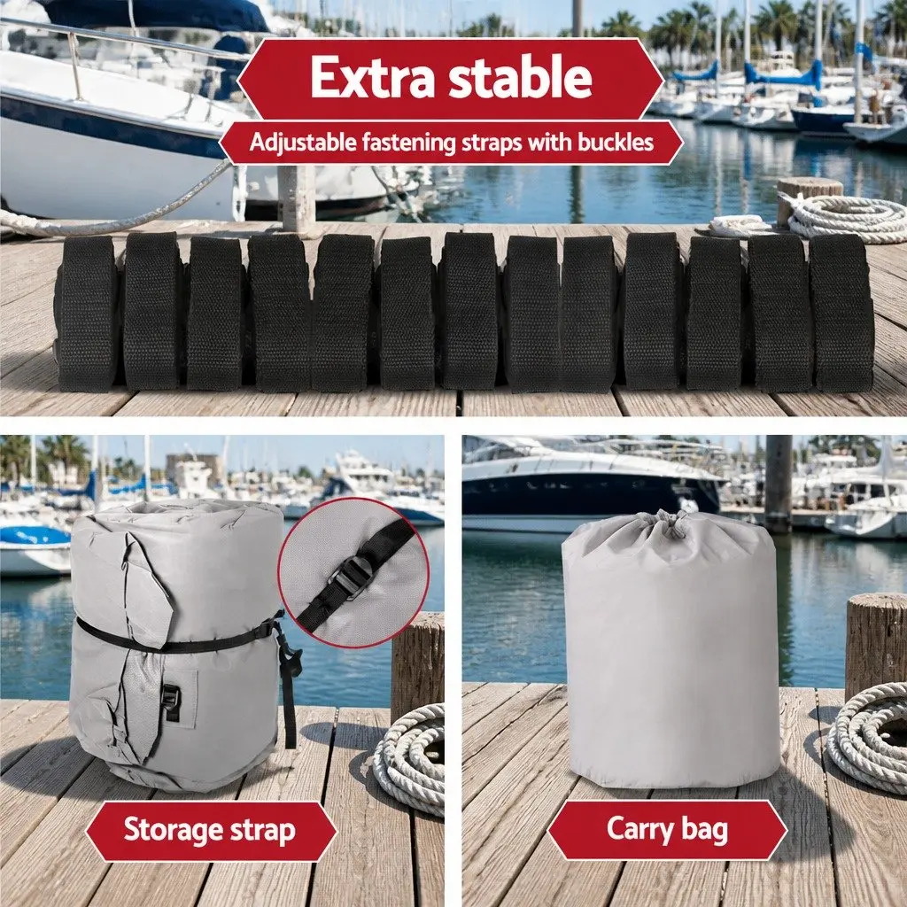 Boat Cover 21-23ft Trailerable Jumbo Marine 600D Heavy Duty Grey Waterproof