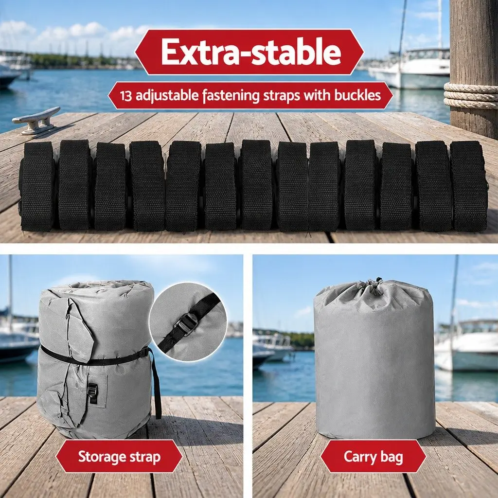 Waterproof Boat Cover 600D Heavy Duty Grey 23-25ft Trailerable Marine