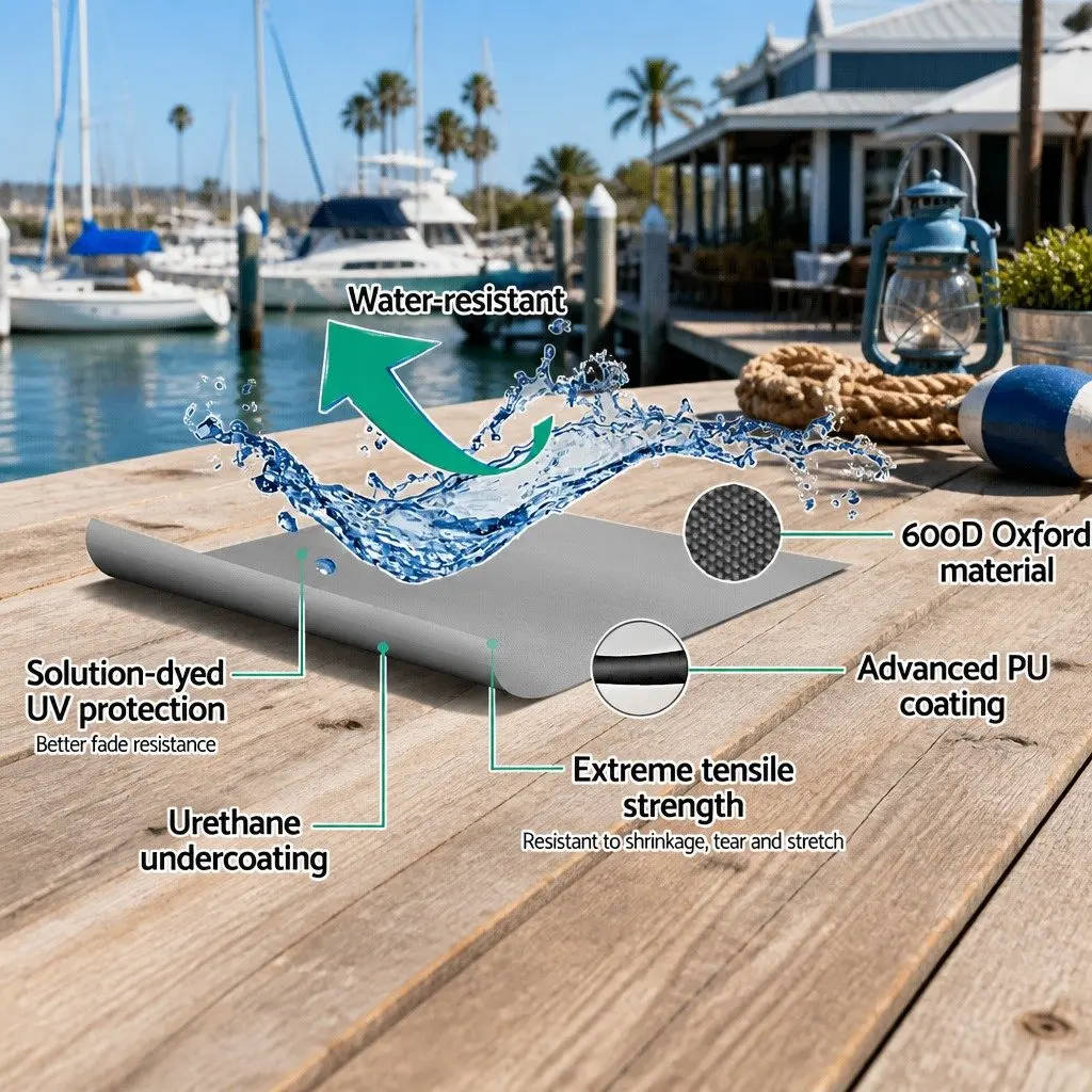 Boat Cover 25-27ft Trailerable Jumbo Marine 600D Heavy Duty Grey Water Craft