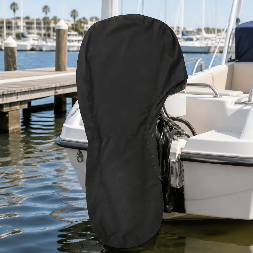 Outboard Motor Cover Full Protection UV Water Resistant 100HP 150HP Black