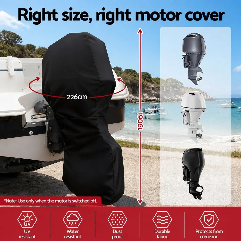 Outboard Motor Cover Full Protection UV Water Resistant 100HP 150HP Black