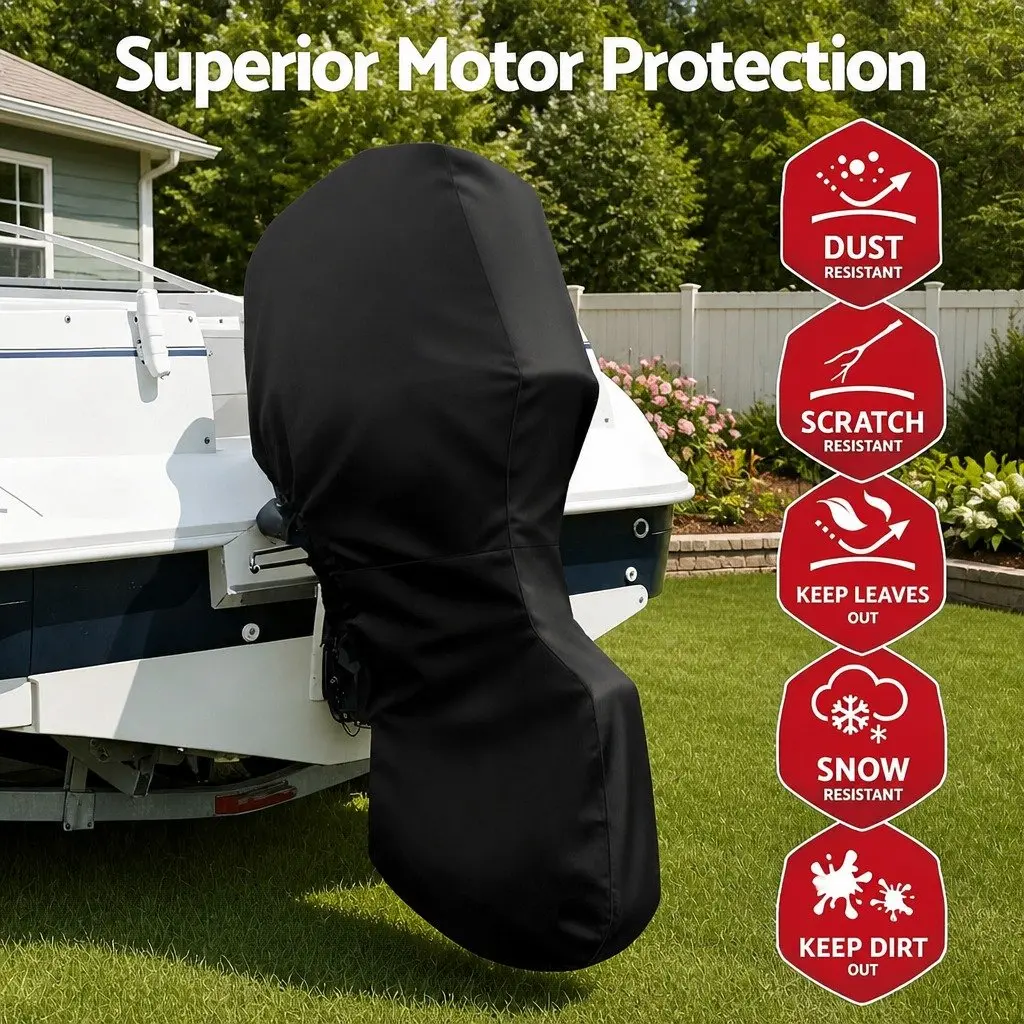 Outboard Motor Cover Full Protection UV Water Resistant 100HP 150HP Black