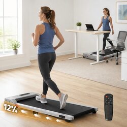 3 in 1 Walking Pad Treadmill 12% Incline Under Desk Home Gym Fitness Machine
