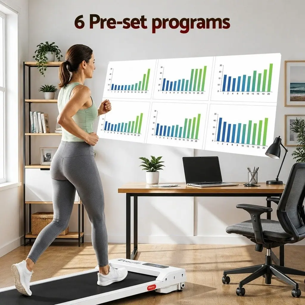 Walking Pad Treadmill 3-in-1 Under Desk Home Gym 12% Incline 38cm Belt White