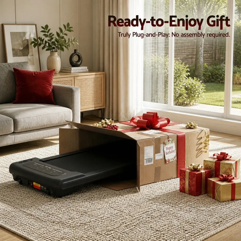 Walking Pad Treadmill 2-in-1 Foldable Under Desk Home Gym Machine 38cm Belt LED