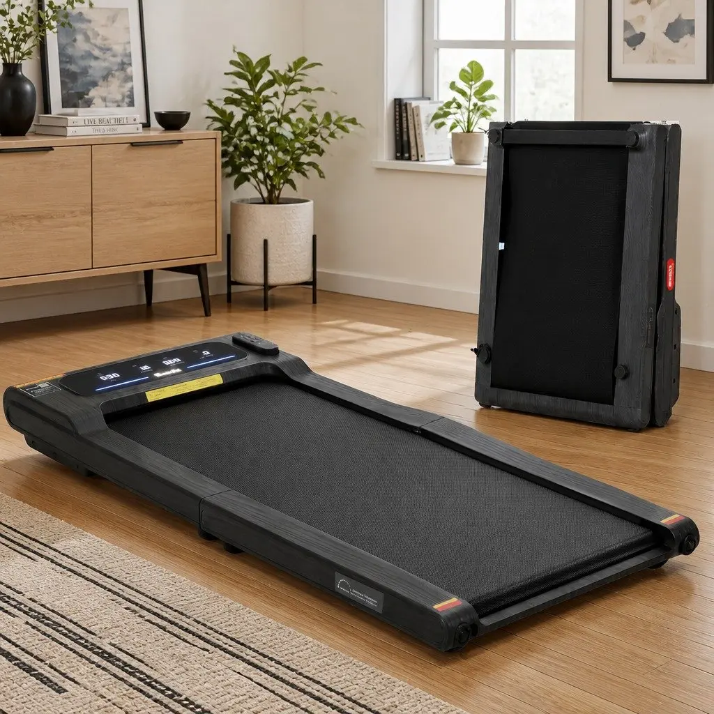 Walking Pad Treadmill 2-in-1 Foldable Under Desk Home Gym Machine 38cm Belt LED