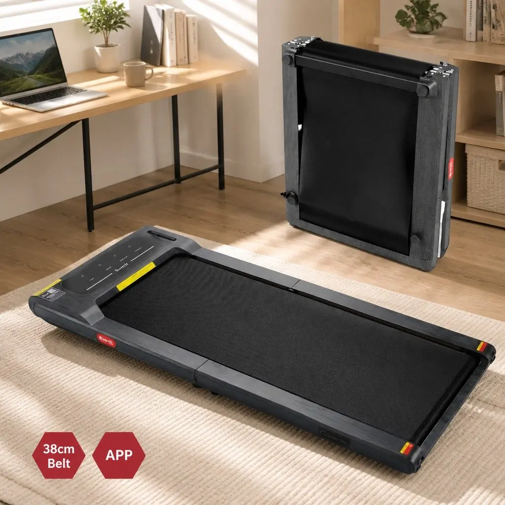 Walking Pad Treadmill 2-in-1 Foldable Under Desk Home Gym Machine 38cm Belt LED