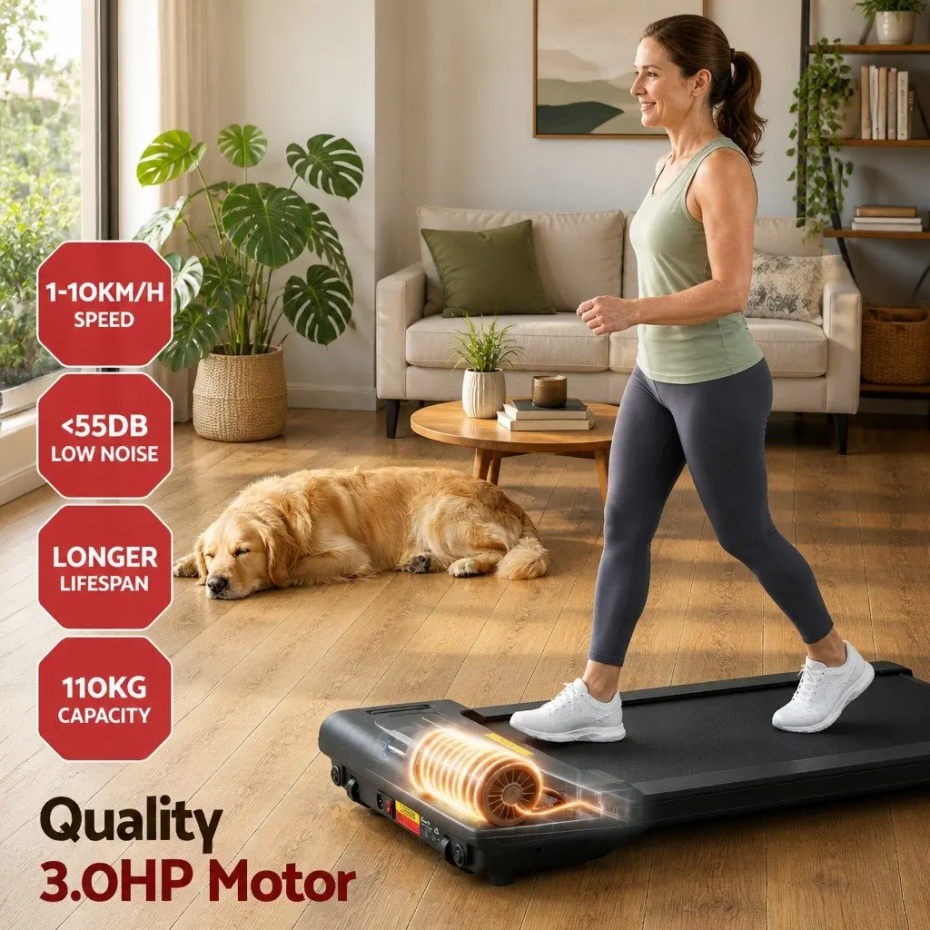 Walking Pad Treadmill 2-in-1 Foldable Under Desk Home Gym Machine 38cm Belt LED