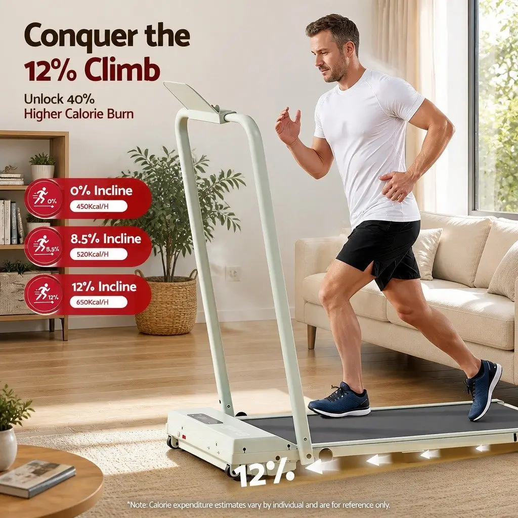 Walking Pad Treadmill 3-in-1 Foldable Compact Size for Home Gym with Manual Incline and Bluetooth Connectivity