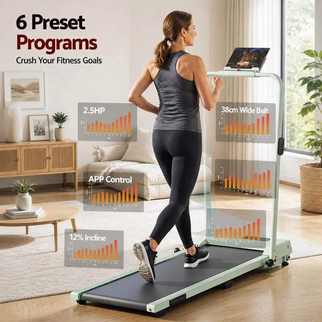 Walking Pad Treadmill 3-in-1 Foldable Compact Size for Home Gym with Manual Incline and Bluetooth Connectivity