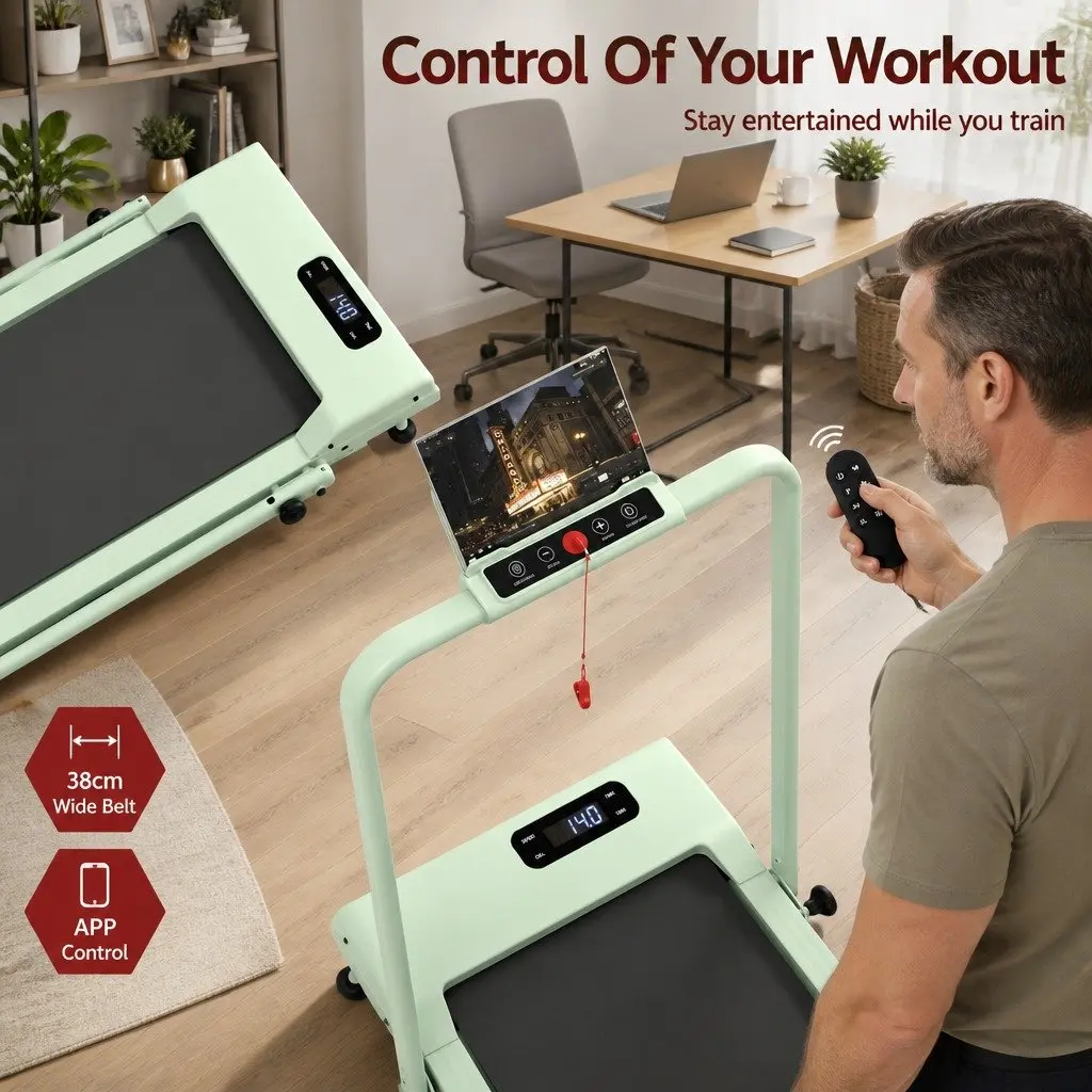 Walking Pad Treadmill 3-in-1 Foldable Compact Size for Home Gym with Manual Incline and Bluetooth Connectivity