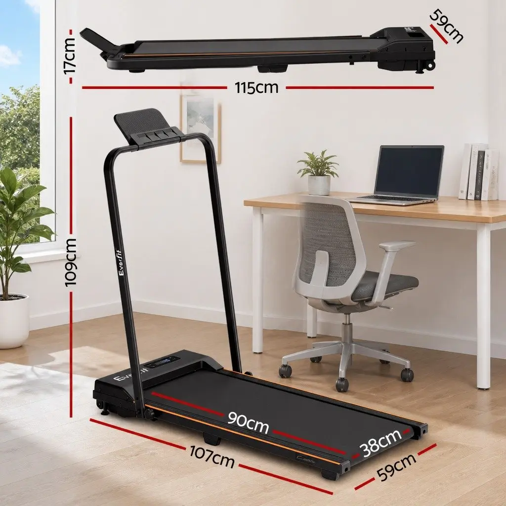 3-in-1 Walking Pad Treadmill Compact Foldable Under Desk Home Gym Machine 90 x 38 cm