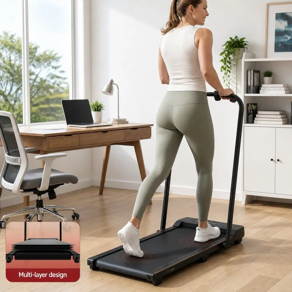 3-in-1 Walking Pad Treadmill Compact Foldable Under Desk Home Gym Machine 90 x 38 cm