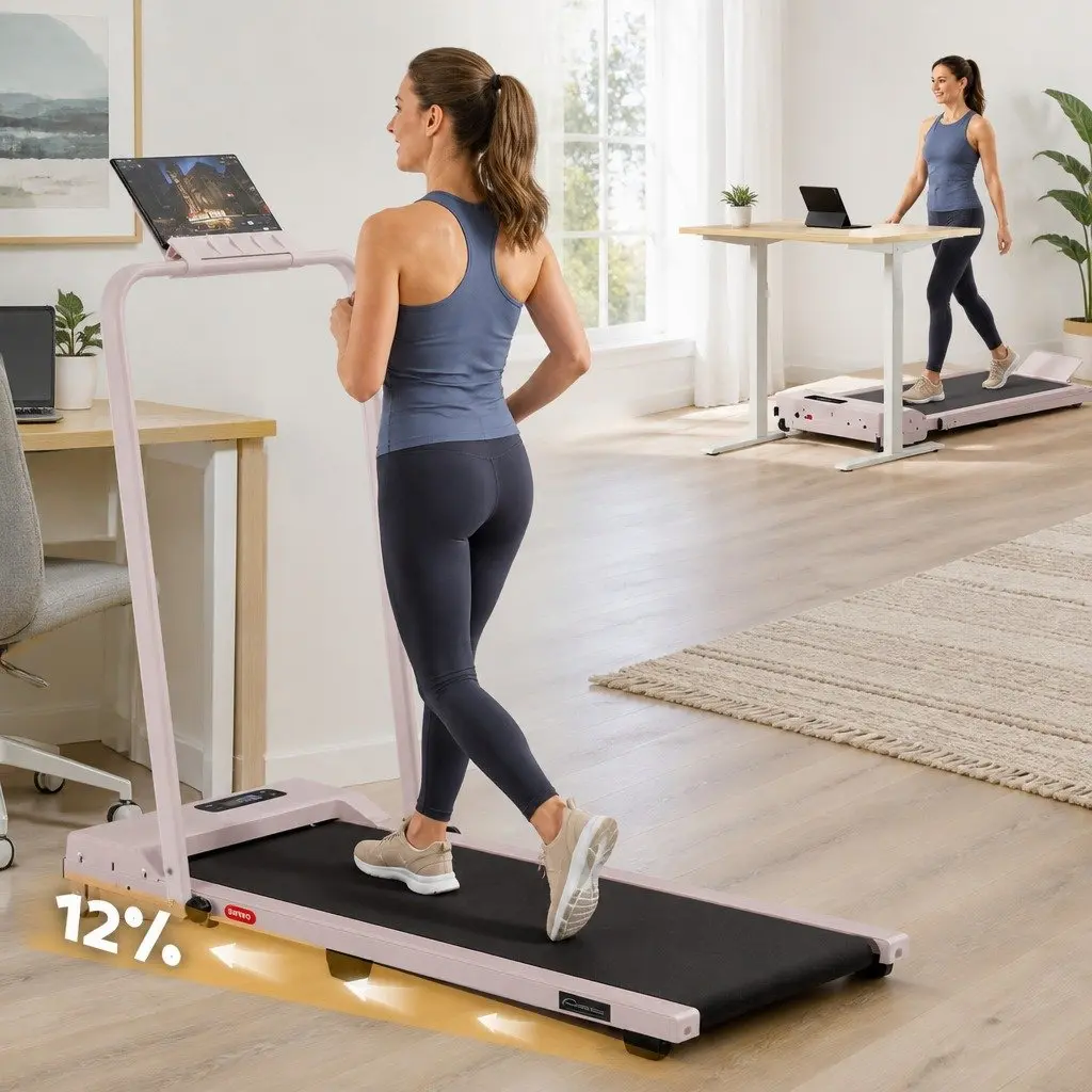 Walking Pad Treadmill 3-in-1 Foldable Compact Under Desk 90 x 38 cm Running Belt