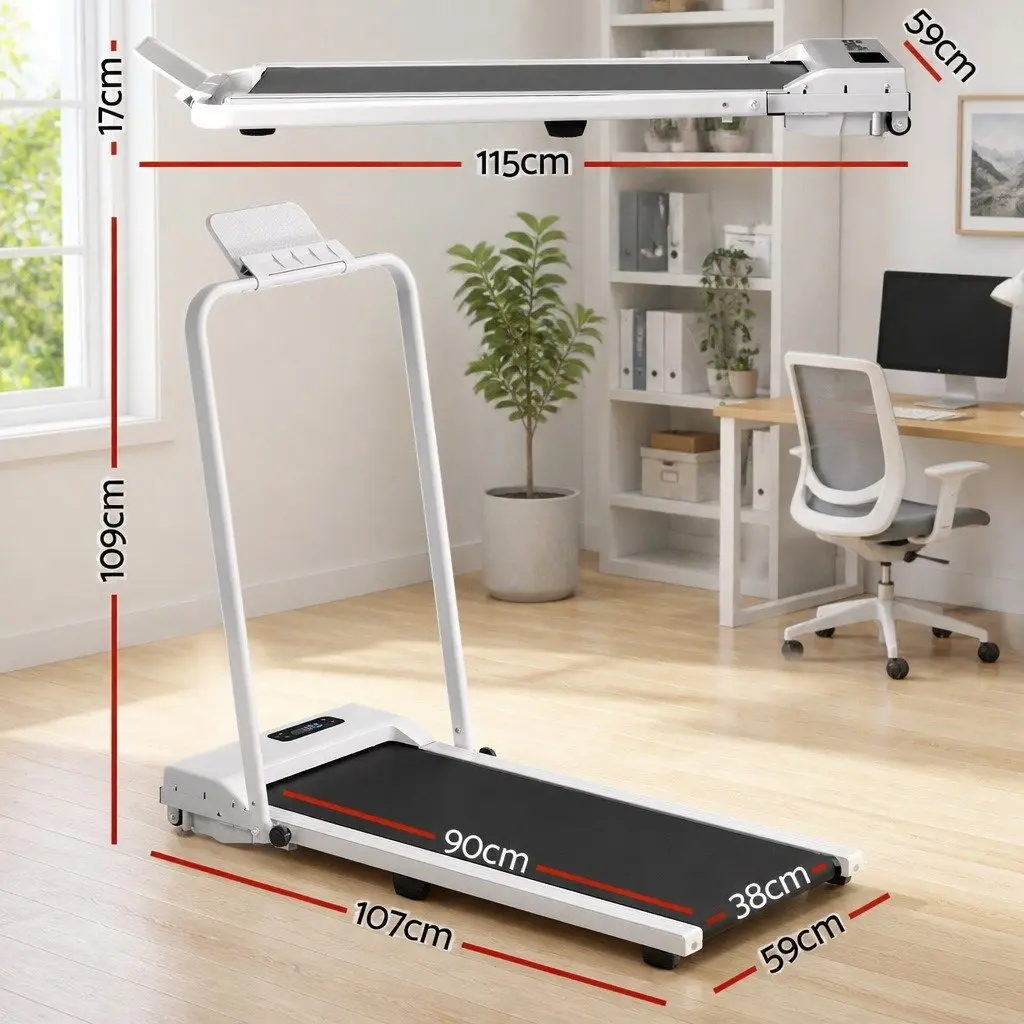 Walking Pad Treadmill 3-in-1 Foldable Under Desk 90 x 38 cm White