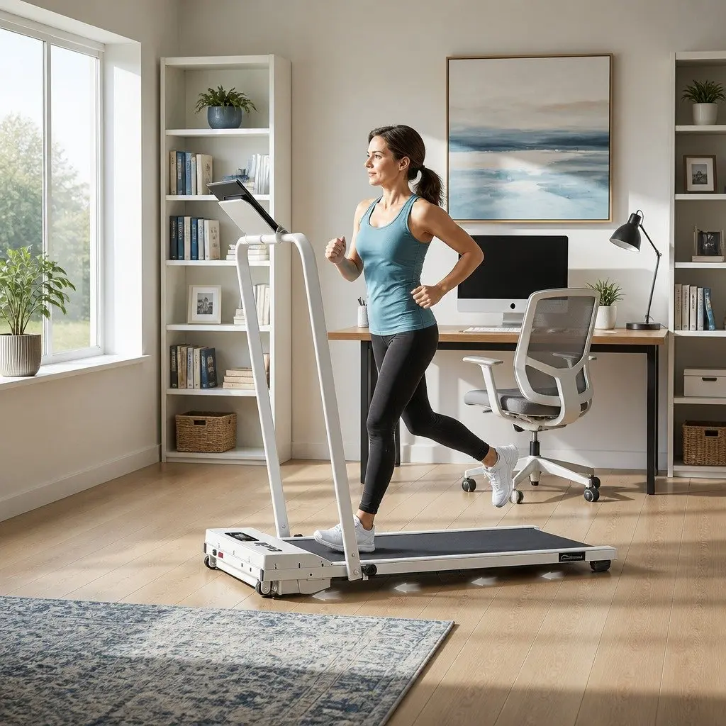 Walking Pad Treadmill 3-in-1 Foldable Under Desk 90 x 38 cm White