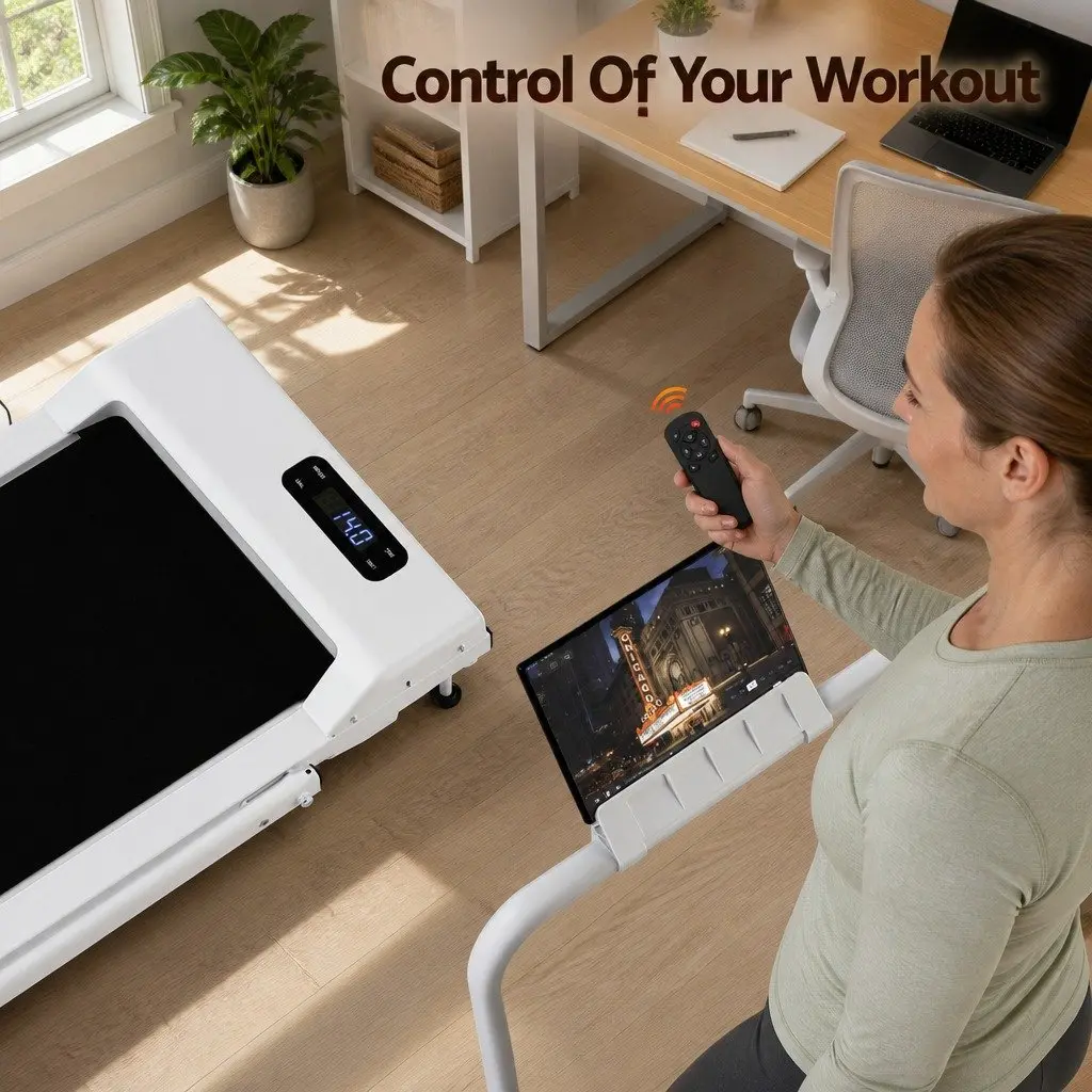Walking Pad Treadmill 3-in-1 Foldable Under Desk 90 x 38 cm White