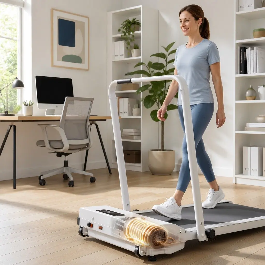 Walking Pad Treadmill 3-in-1 Foldable Under Desk 90 x 38 cm White