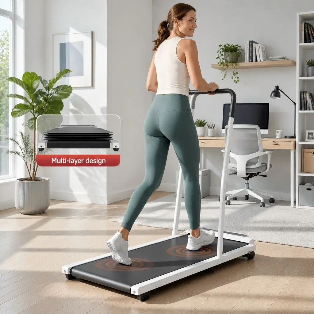 Walking Pad Treadmill 3-in-1 Foldable Under Desk 90 x 38 cm White