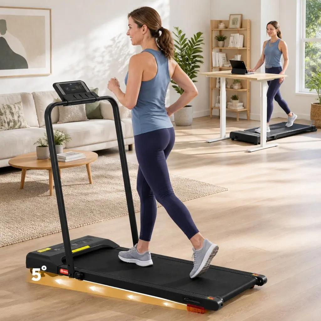 Foldable Electric Walking Pad 380mm Black