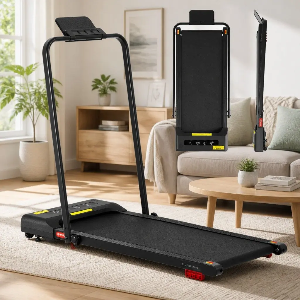 Electric Treadmill Walking Pad Foldable for Home Use 380mm Black